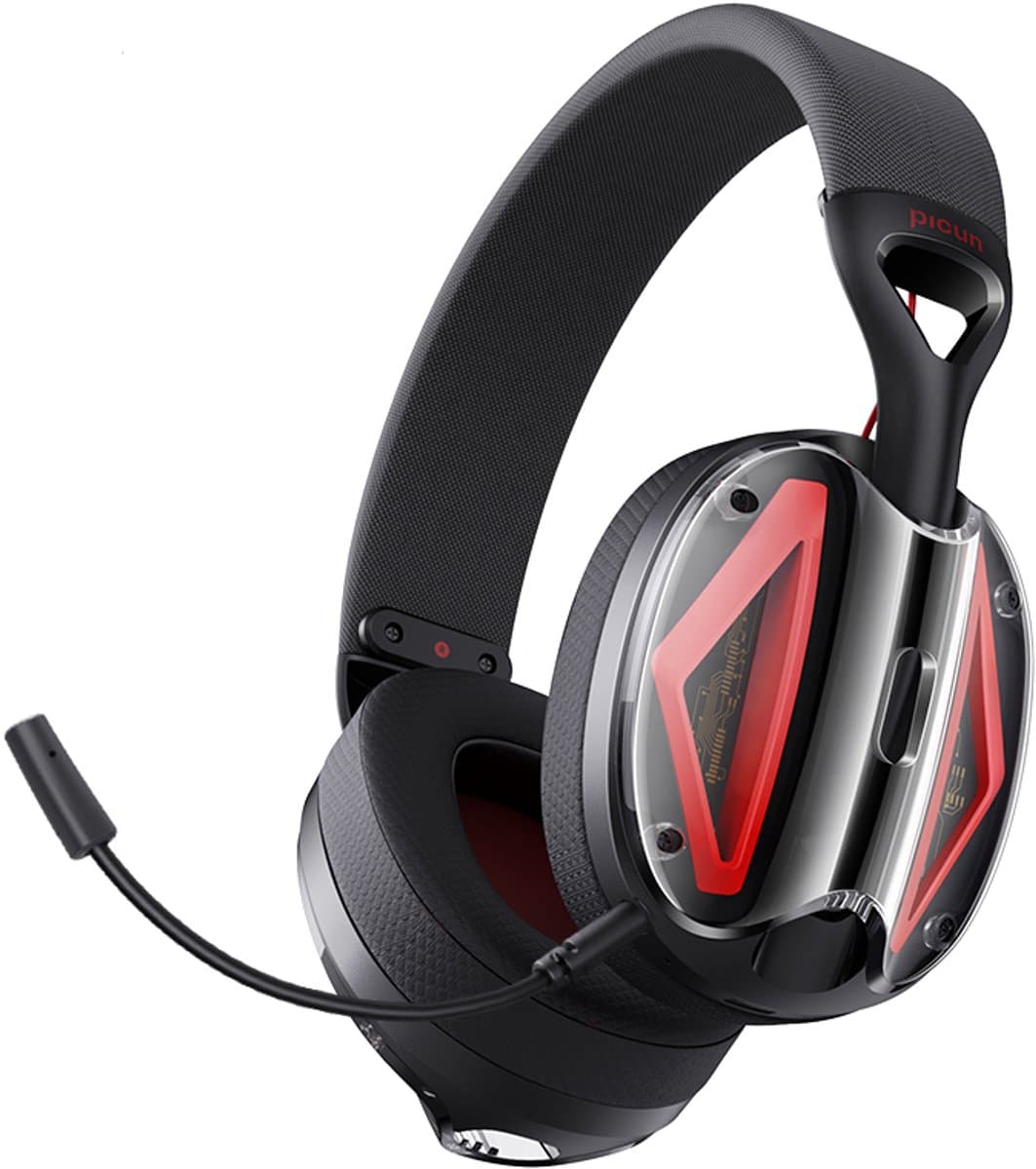 Picun G1 - 2.4GHz Draadloze Gaming Headset - Over ear koptelefoon - Met microfoon - PC/PS4/PS5/Nintendo Switch - Zwart rood