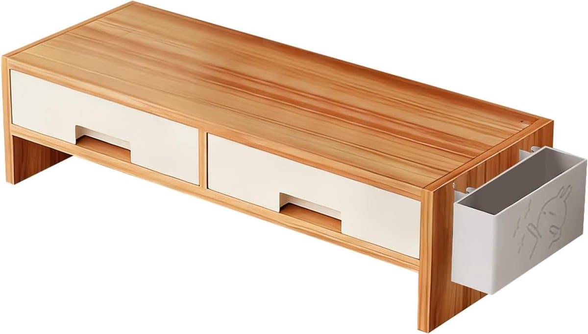 Monitor Verhoger - Bureau Verlenging - Thuiswerkplek Organiseren - Verstelbare Stevigheid - 50cm Breed - Zwart Walnoot