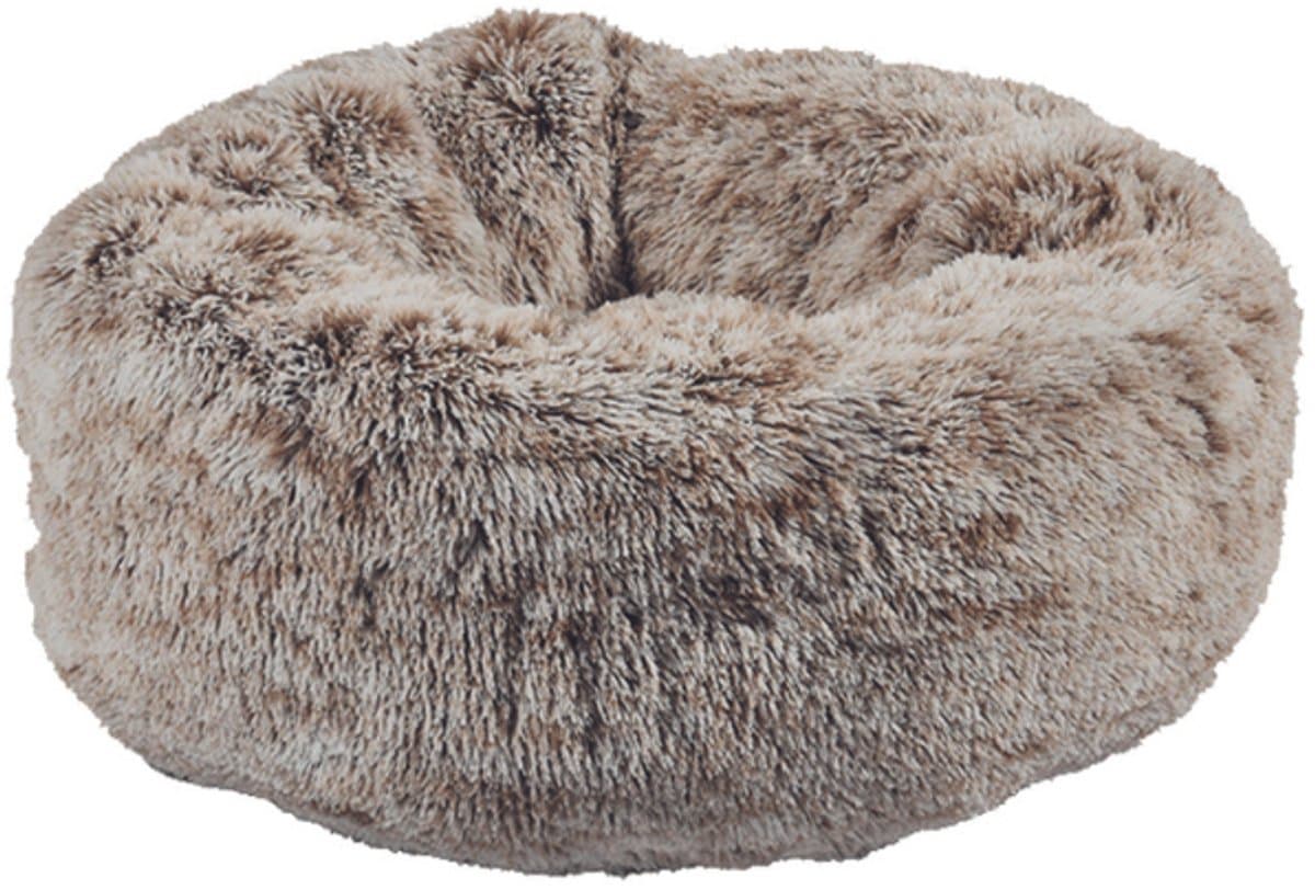 Hondenmand Donut Croci - Bicolor Beige - Pluche, 100x100x25 cm, Wasbaar