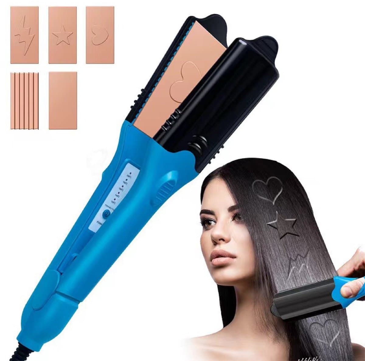 CHIWIN 5 in 1 Stijltang - Krultang - Multifunctionele Haarstyler met 3D Ontwerp - 5 Temperatuurstanden - Reisformaat Haar Tool voor Steilen en Krullen