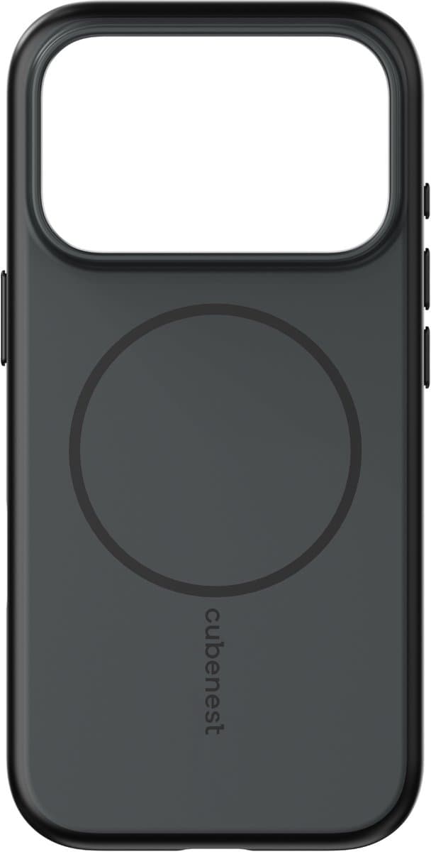 Cubenest iPhone 17 Pro matte hoesje - Magnetisch Hoesje - Schockproof hoesje - MagSafe-compatibel - Zwart