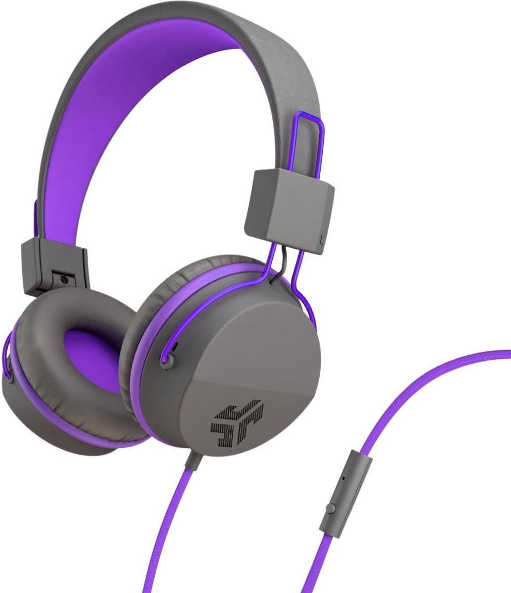 JLab JBuddies Studio On Ear Koptelefoon Voor Kinderen - Met Microfoon - Bedraad 3,5 mm aansluiting - Vanaf 6 Jaar - Paars