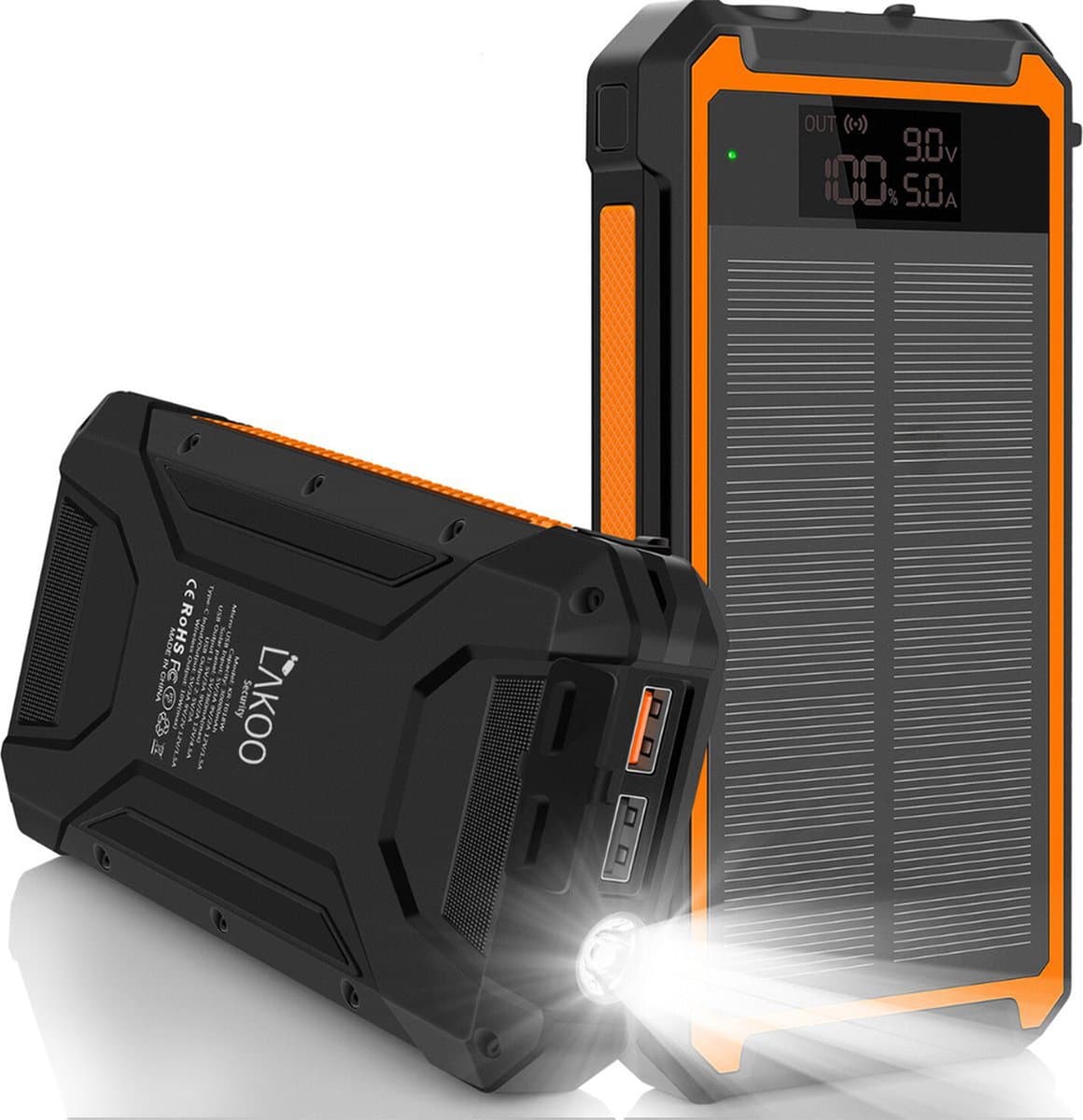 LAKOO Solar Powerbank - 30000MAH - Noodpakket - Powerbank 30000 mah