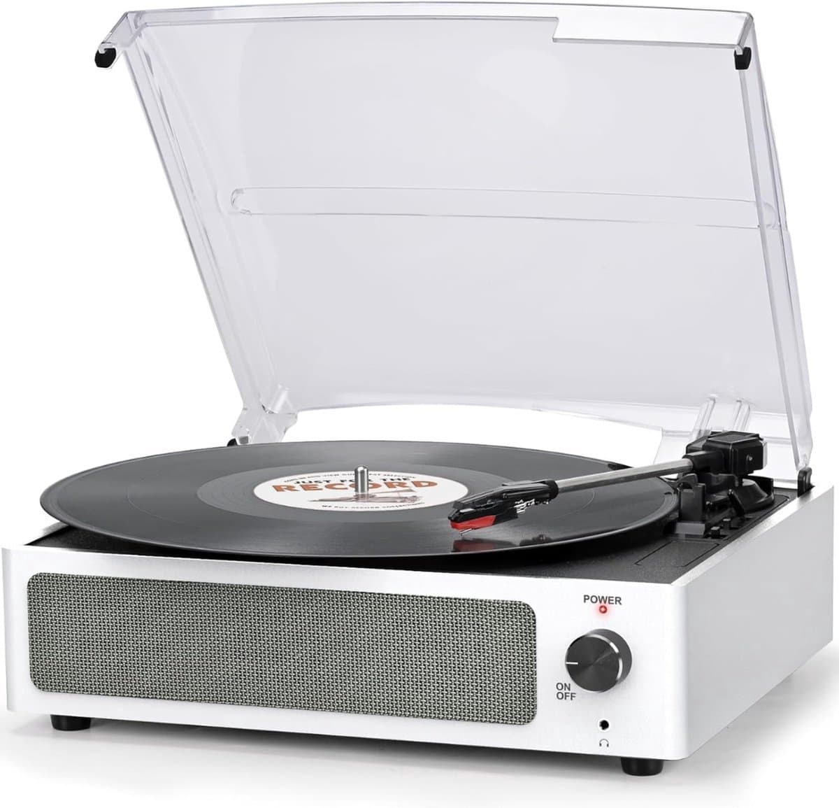 Thuys – Platenspeler Met Speakers – Ingebouwde – Retro – 37 x 34 x 15cm – Retro Wit