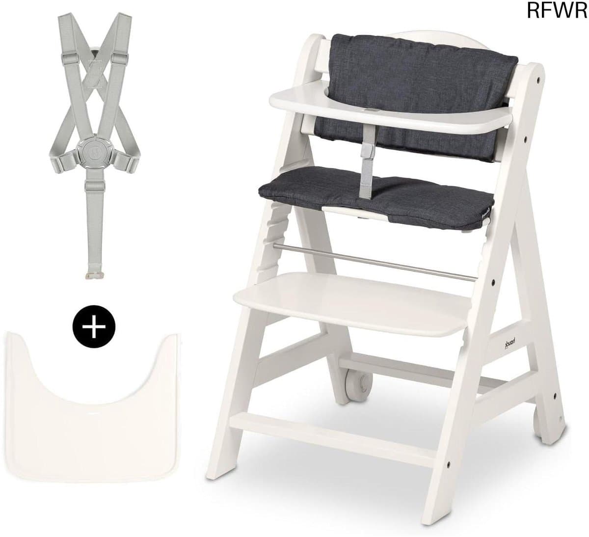RFWR® Meegroeiende Kinderstoel set voor Kinderen - van 6 maanden tot 90 kg - met Eetplank, Veiligheidsriem en Wielen