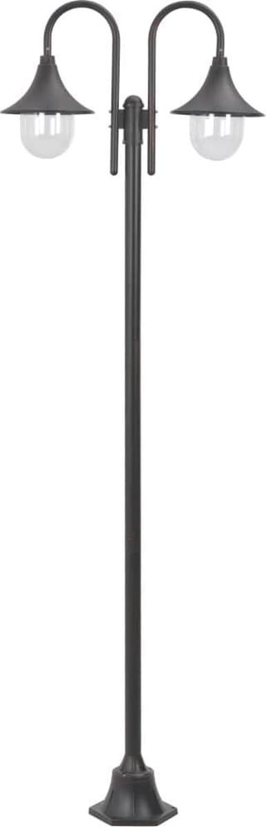 vidaXL Tuinpostlamp Set - Aluminium, Brons, 220 cm, 2 stuks