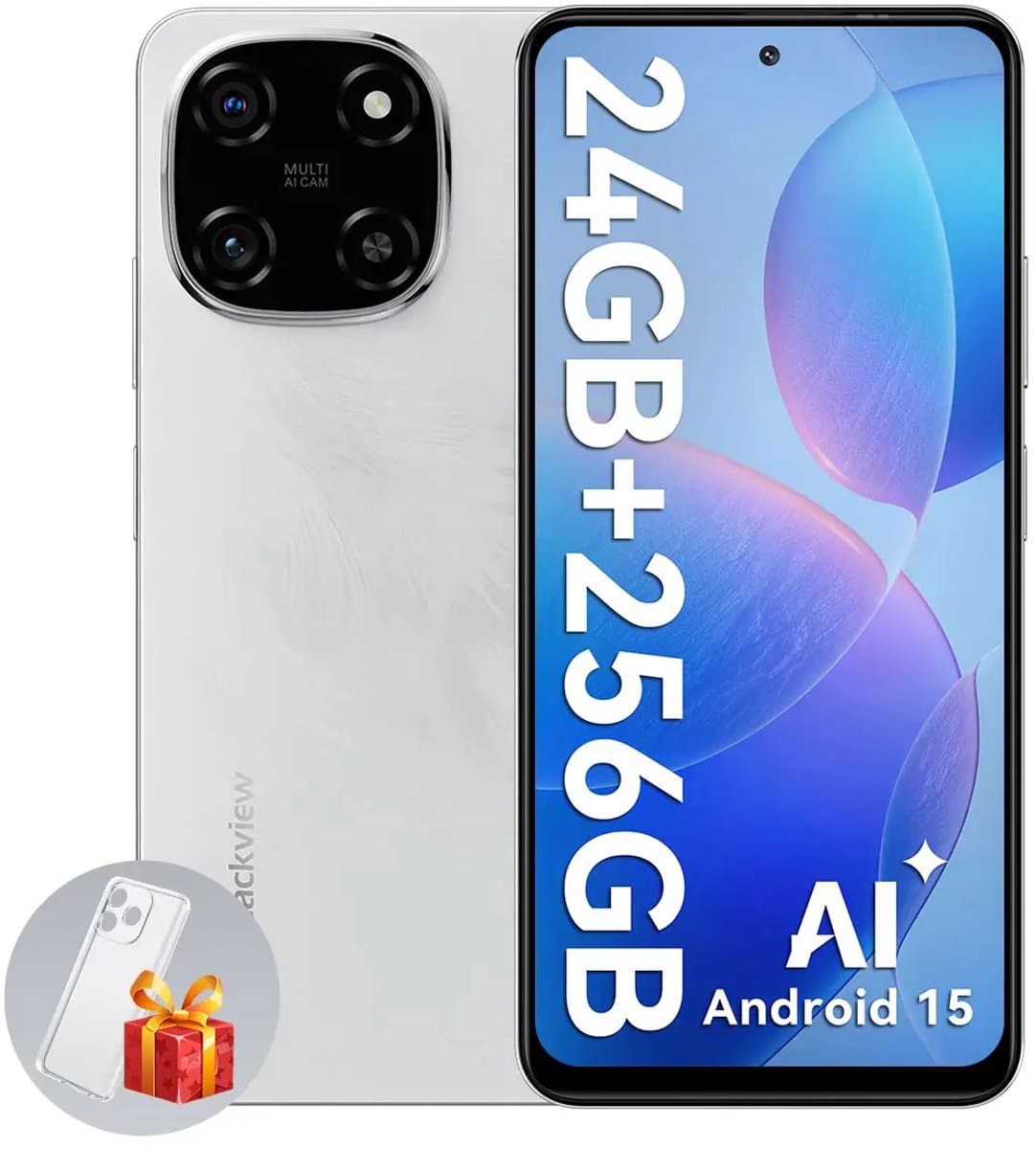 Blackview COLOR 6 Smartphone - 24GB RAM - 256GB ROM - 6.67 Inch - 5000mAh - Dual 4G LTE - Android 15 - GPS - Wit