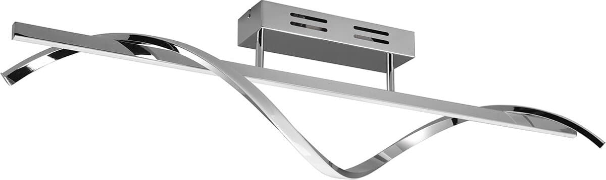 LED Plafondlamp - Plafondverlichting - Trion Annabel - 26W - Natuurlijk Wit 4000K - Dimbaar - Rechthoek - Glans Chroom - Metaal