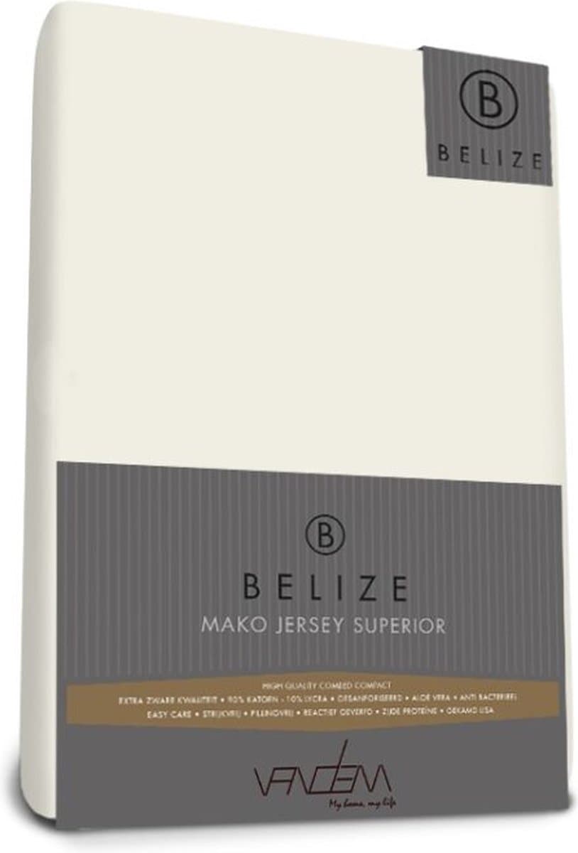 Van Dem - Belize  - Mako Jersey hoeslaken 160 x 200 cm creme