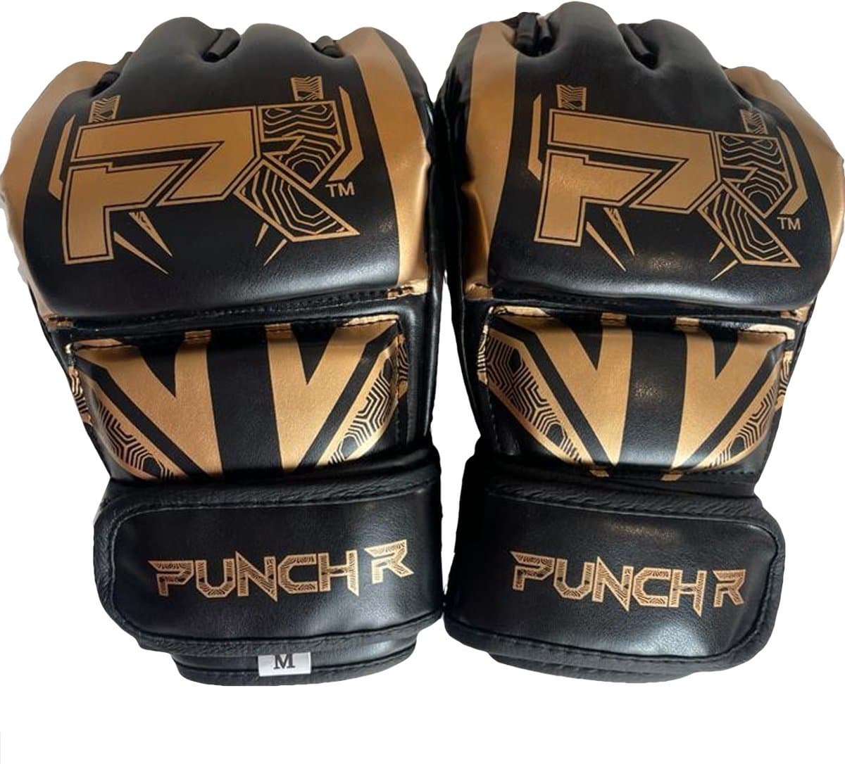 PunchR™ Electric MMA Handschoenen 4 OZ PU Zwart Goud - M
