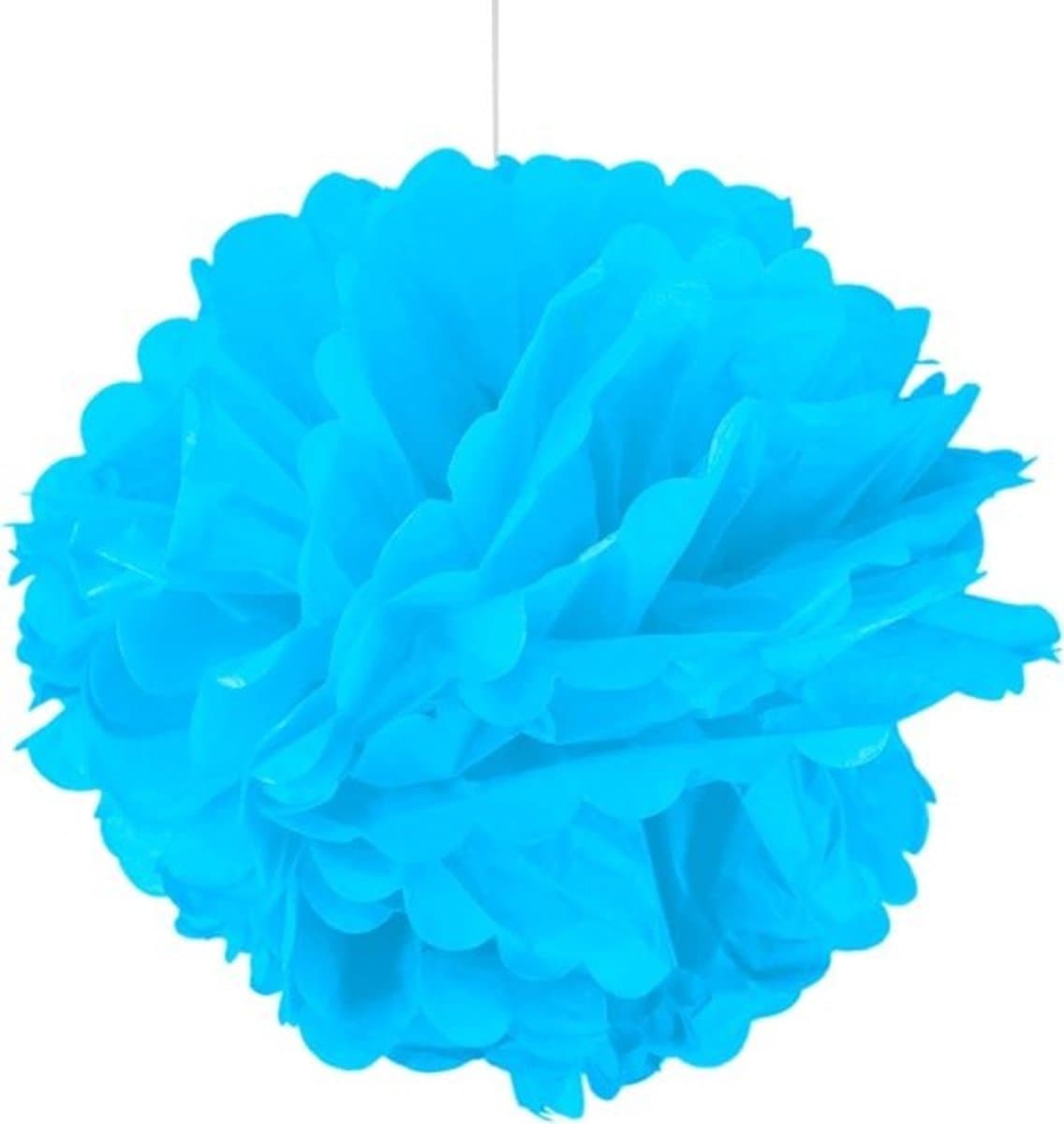 Papieren decoratie voor feestversiering - Feestversiering - Feestelijke aankleding - Snel op te hangen - 50 cm doorsnede - Turquoise