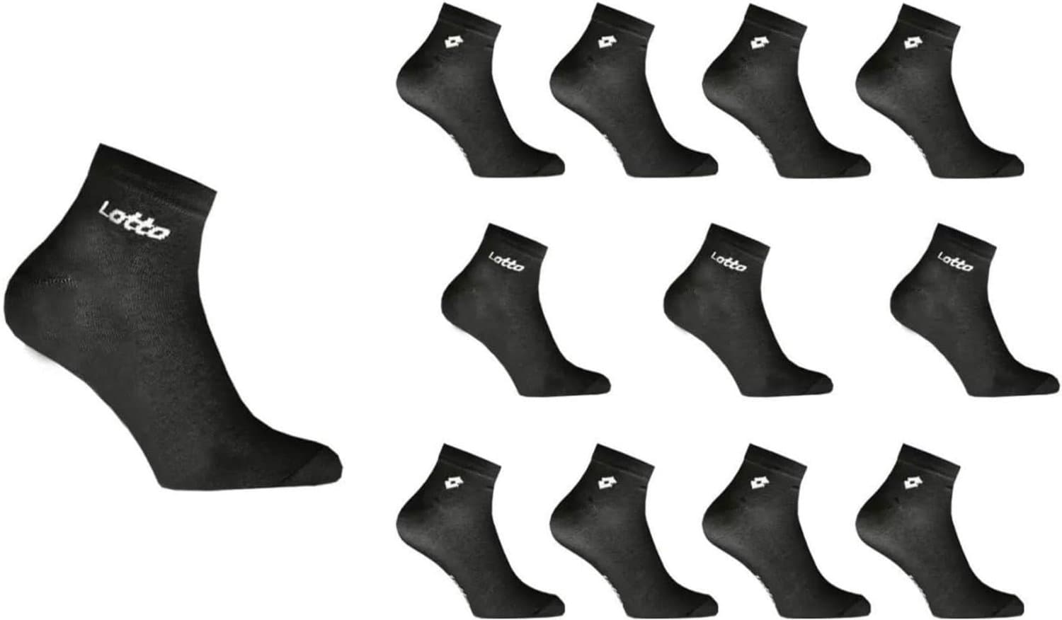Lotto Heren Sportsokken Kort Zwart 6-Pack