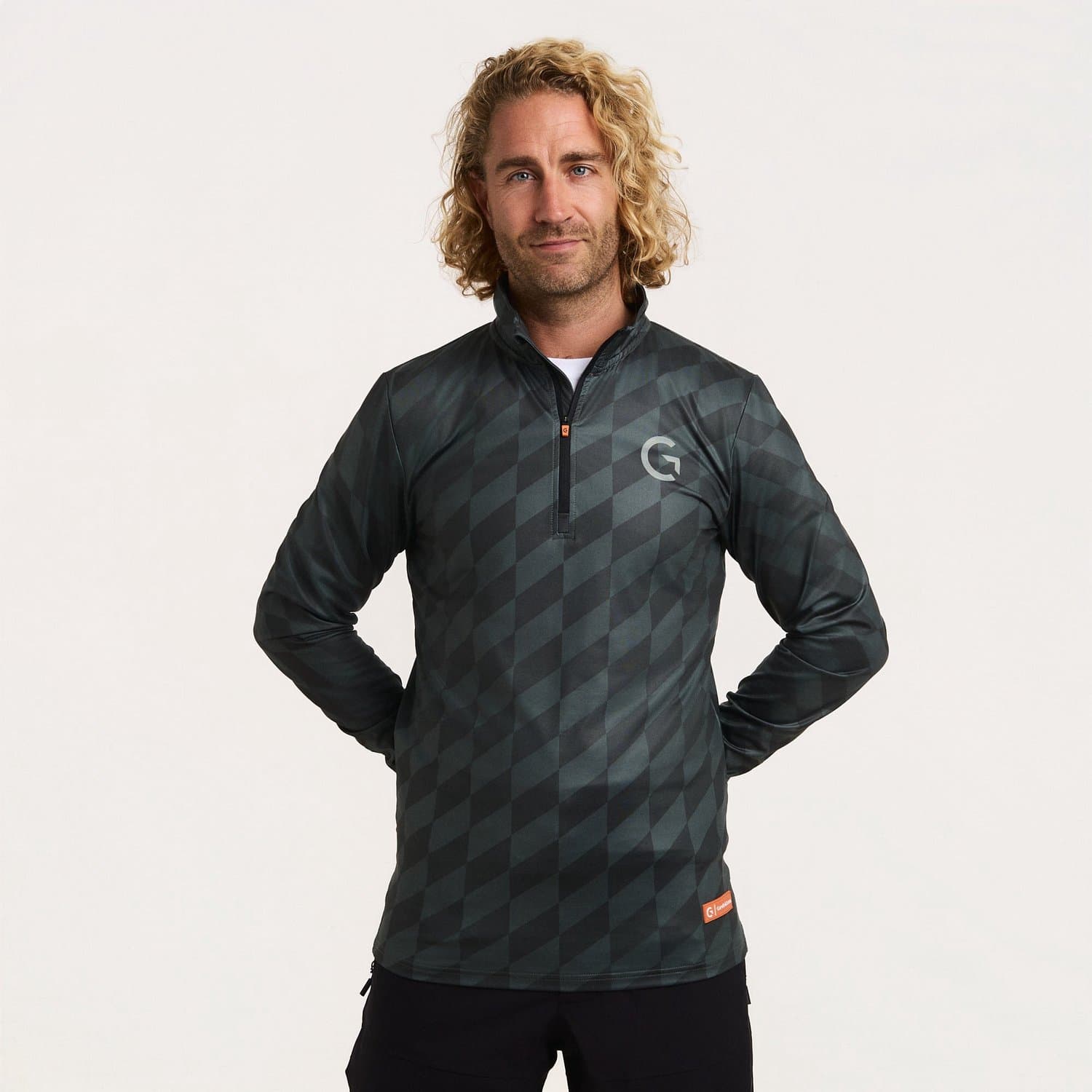 Gareth & Lucas - EVO Skipully Houndstooth - XL - 100% Gerecycled Polyester - Midlayer Sportshirt - Wintersport