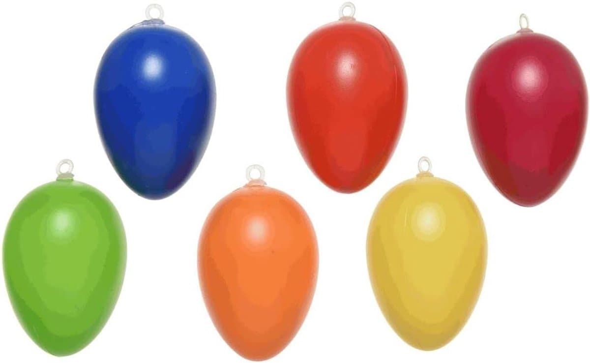 Paaseieren Ophangen - Decoratieve Eieren Plastic - Paasdecoratie Maken - Onbreekbaar Weerbestendig - 4 x 6 cm 20 Stuks - Kleurrijk