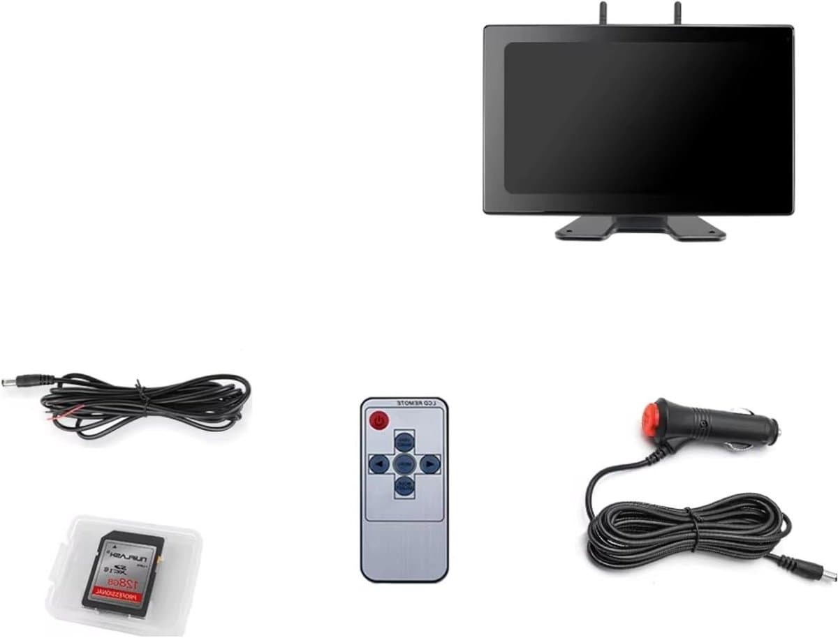 Achteruitrijcamera Systeem - Parkeerhulp - Veilig Achteruitrijden - Draadloze DVR Monitor - 10 Inch - Zwart
