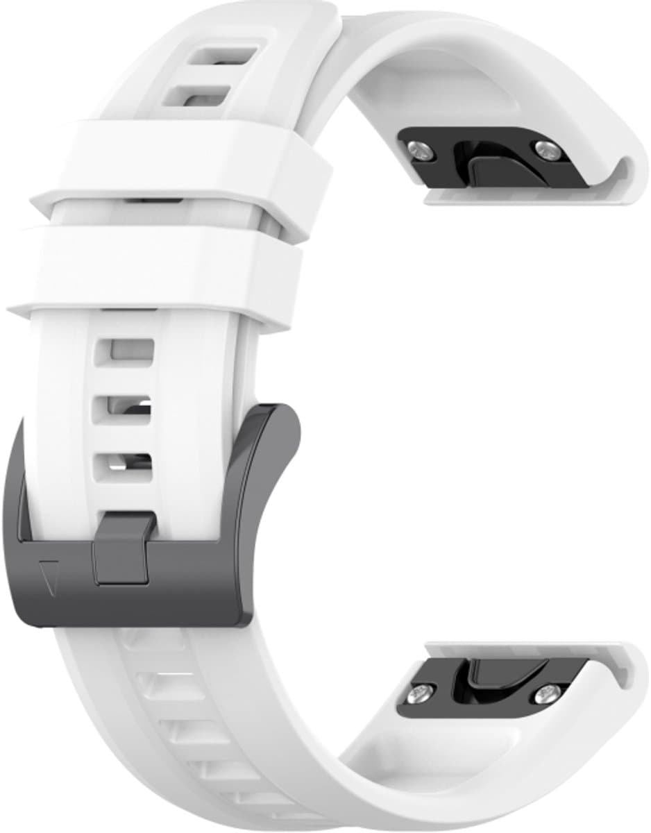 For Garmin Fenix 5S Plus 20mm Silicone Solid Color Watch Band(White)