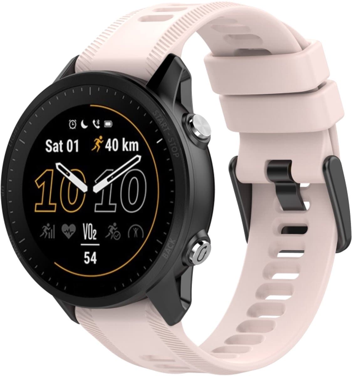 For Garmin Approach S62 22mm Solid Color Silicone Watch Band(Sand Pink)
