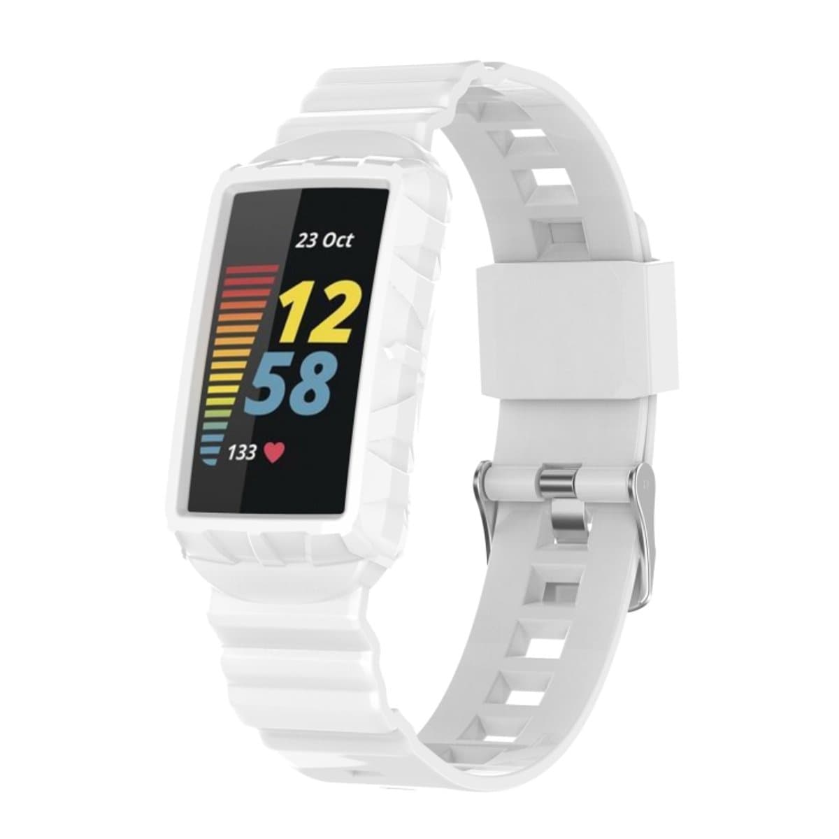 Voor Fitbit Charge 6 Armor geïntegreerde TPU-horlogeband (wit)