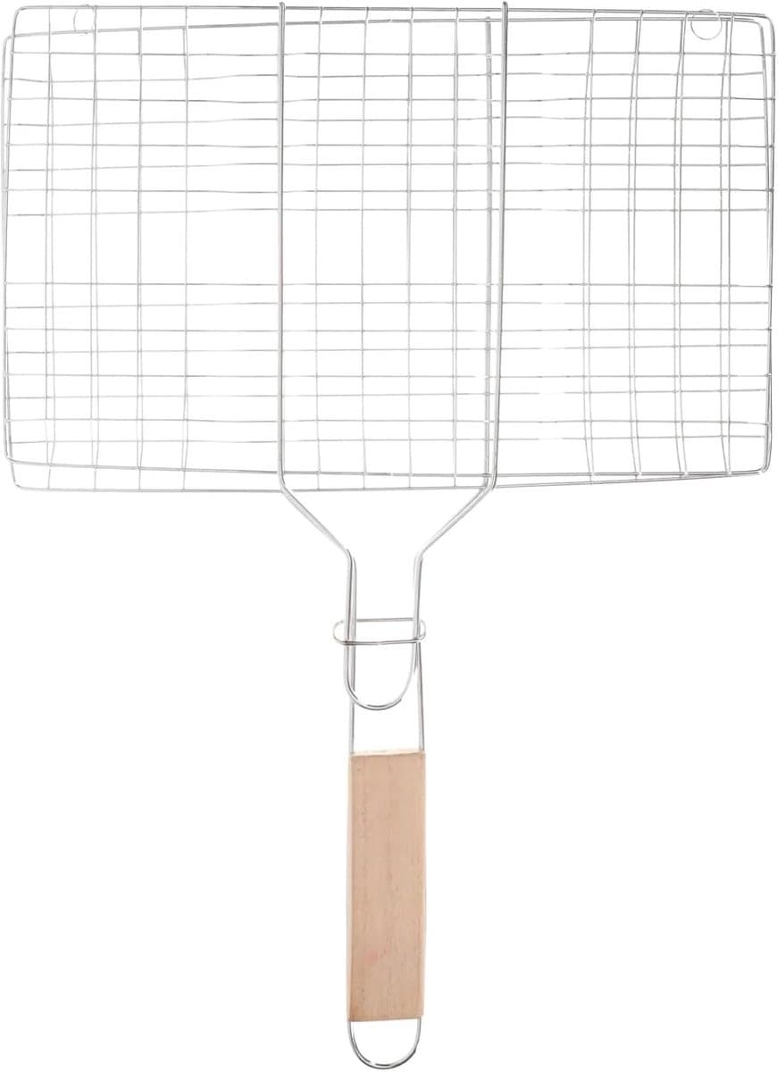BBQ Grill Mesh - Barbecue Mandje - Buiten Koken - Non-stick Oppervlak - 43x31cm - Zilver