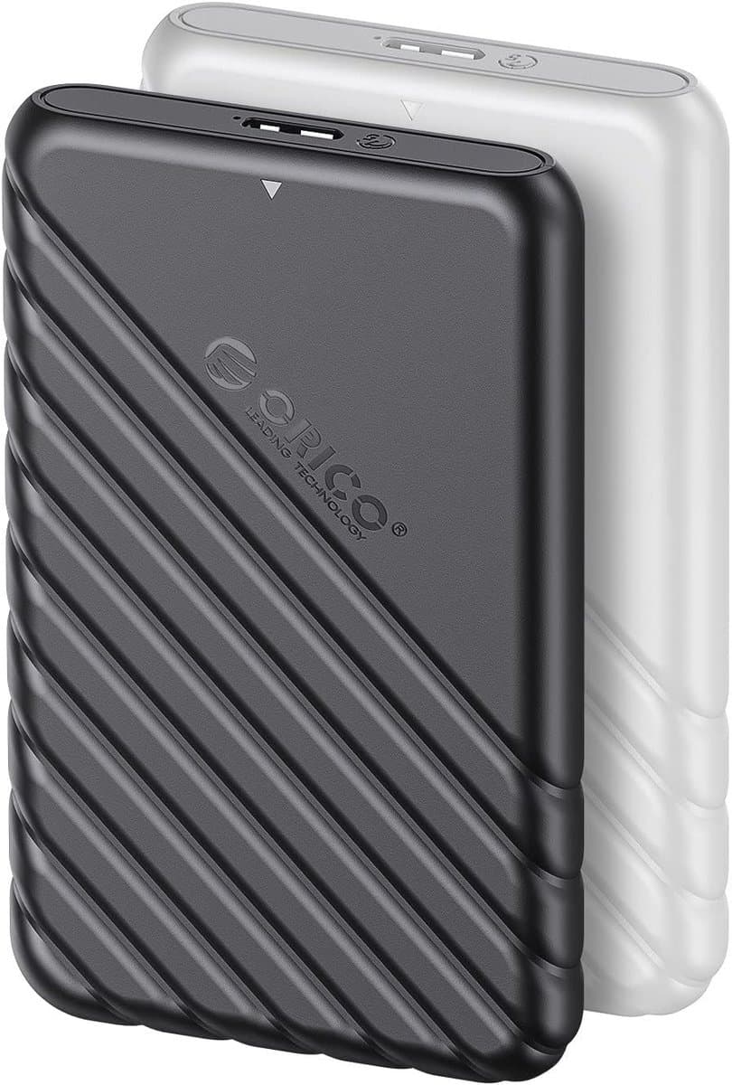 Thijox - 2 stuks 2,5 inch externe harde schijf behuizing met USB 3.0, gereedschaploze behuizing voor SATA SSD/HDD tot 4TB, zwart/wit, UASP, 9,5mm/7mm