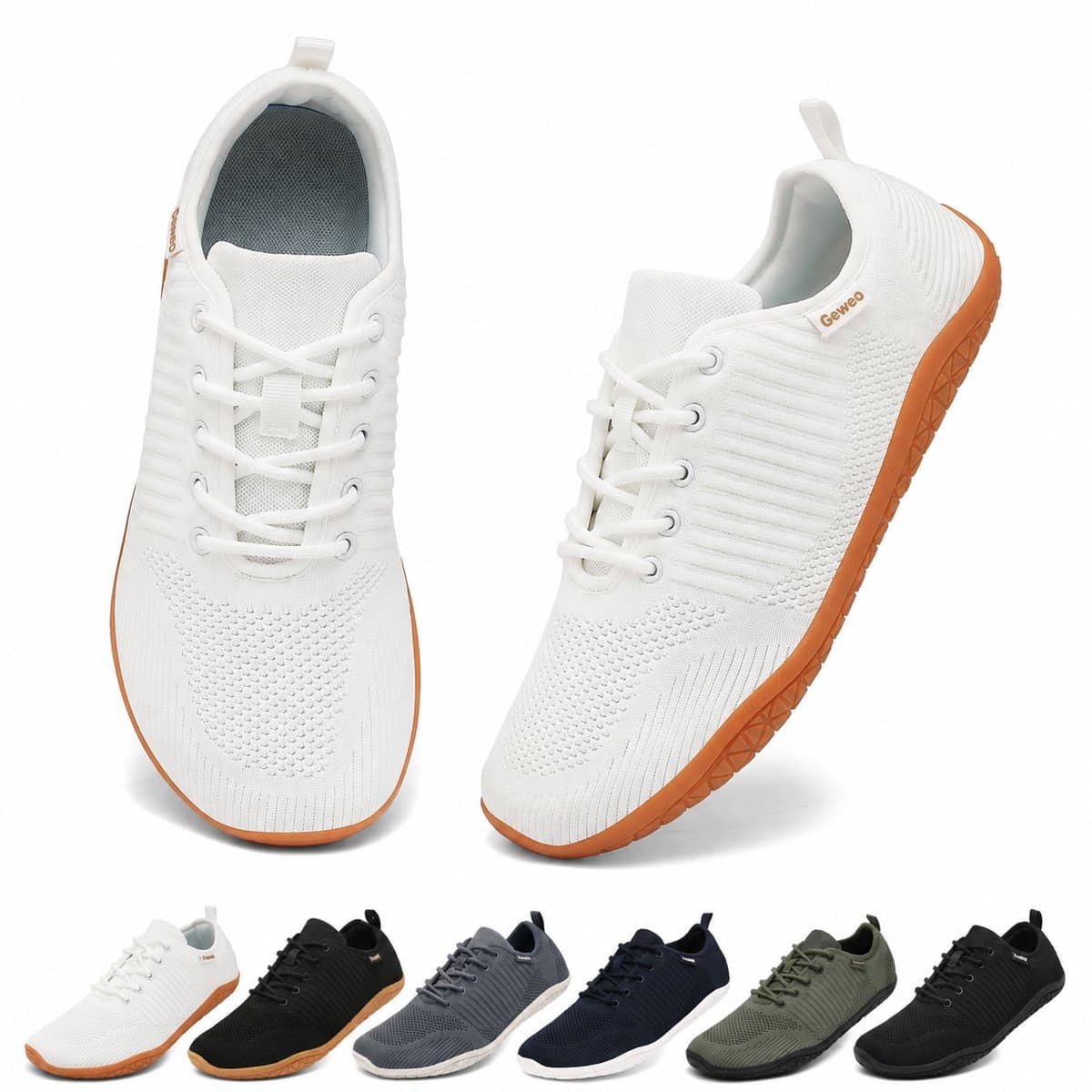 Barefoot Schoenen - Fitnessschoenen - Gymschoenen Sportschoenen - Ademend Knit Textiel - Platte Zool - Wit - Maat 40