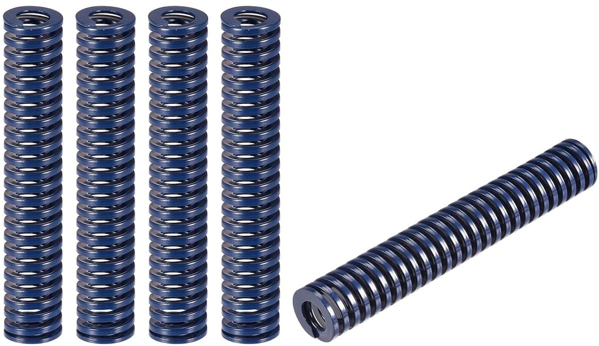 Sourcing map 5 stuks gereedschapsveer drukveren 16 mm buitendiameter. 90 mm lang spiraal reliëf lichte belasting voor elektrische onderdelen van 3D-printers blauw