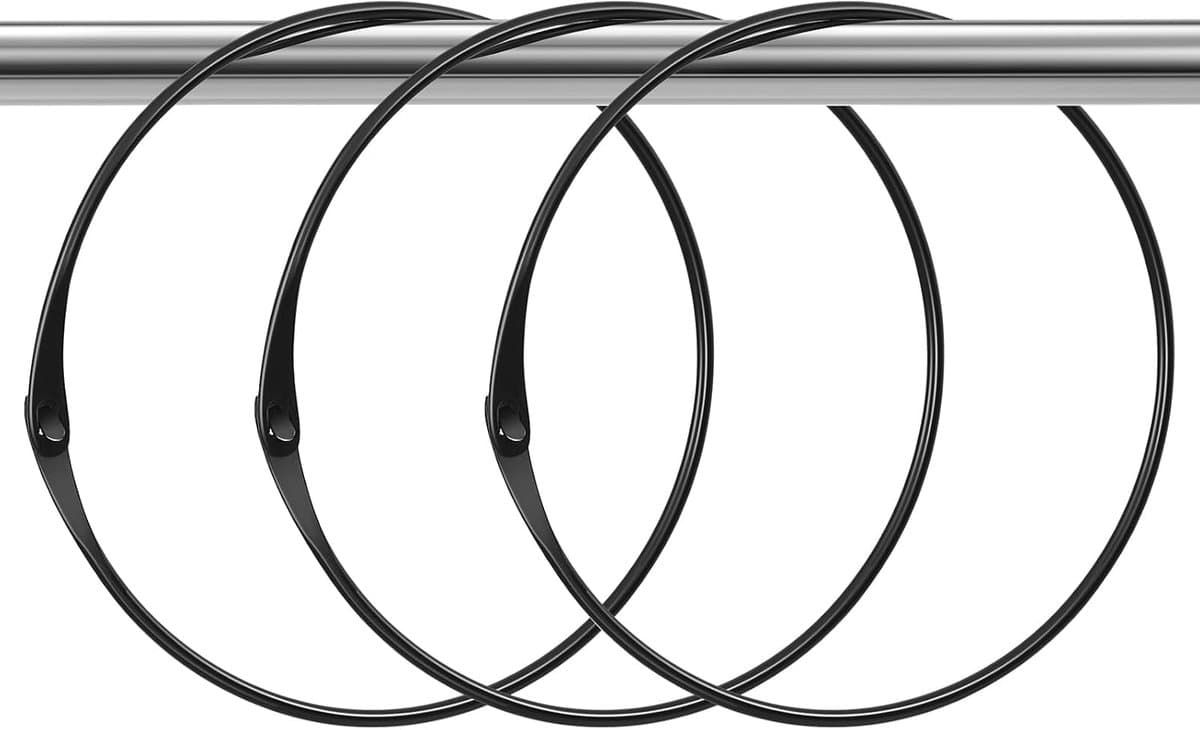 Goederenring, grote sleutelring, zwart, veelzijdige metalen ring met eenvoudige sluiting voor het opbergen van tricot, voor het ophangen van sleutels, kleding en tassen