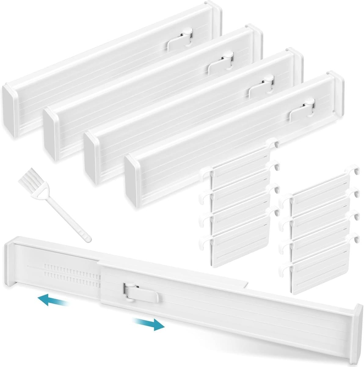 Ladeverdelers, verstelbare ladeverdelers, kunststof kastverdelers, voor kledingkast, badkamer, slaapkamer, kantoor, keuken