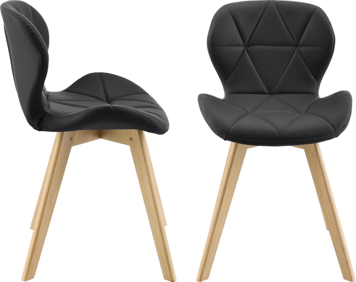 Eetkamerstoel Almhult 81x57x49 cm set van 2 zwart