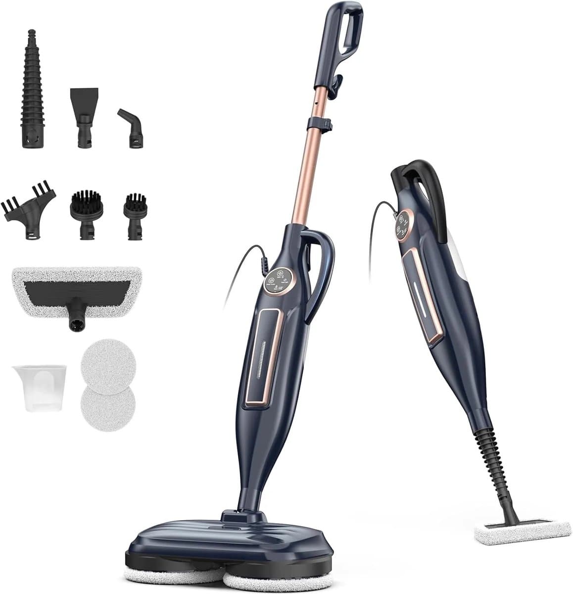 Fubzz Stoomreiniger Dweil - 10 In 1 Steam Mop - Roterende Mop Pads - 1300W Krachtige Vloerreiniger - Voor Hout Laminaat En Tegels