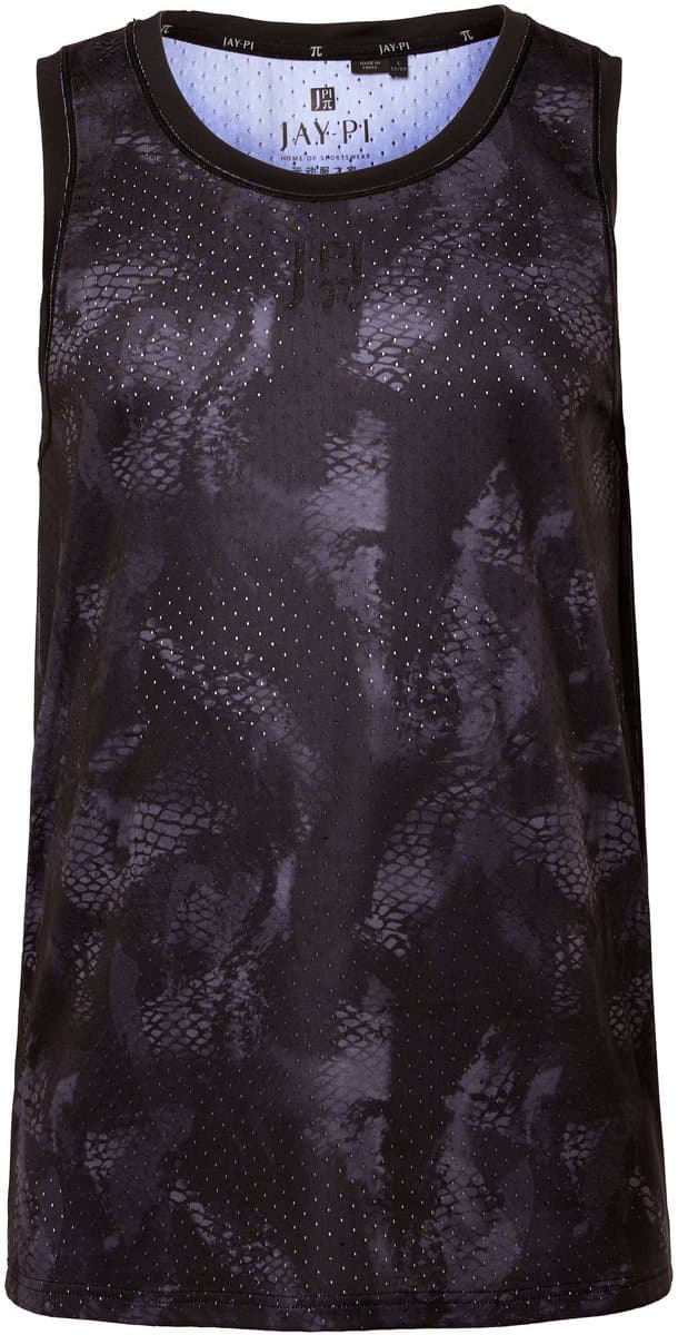 JAY-PI - Heren - Mesh-tanktop fitness all-over print QuickDry - Zwart - Maat 3XL