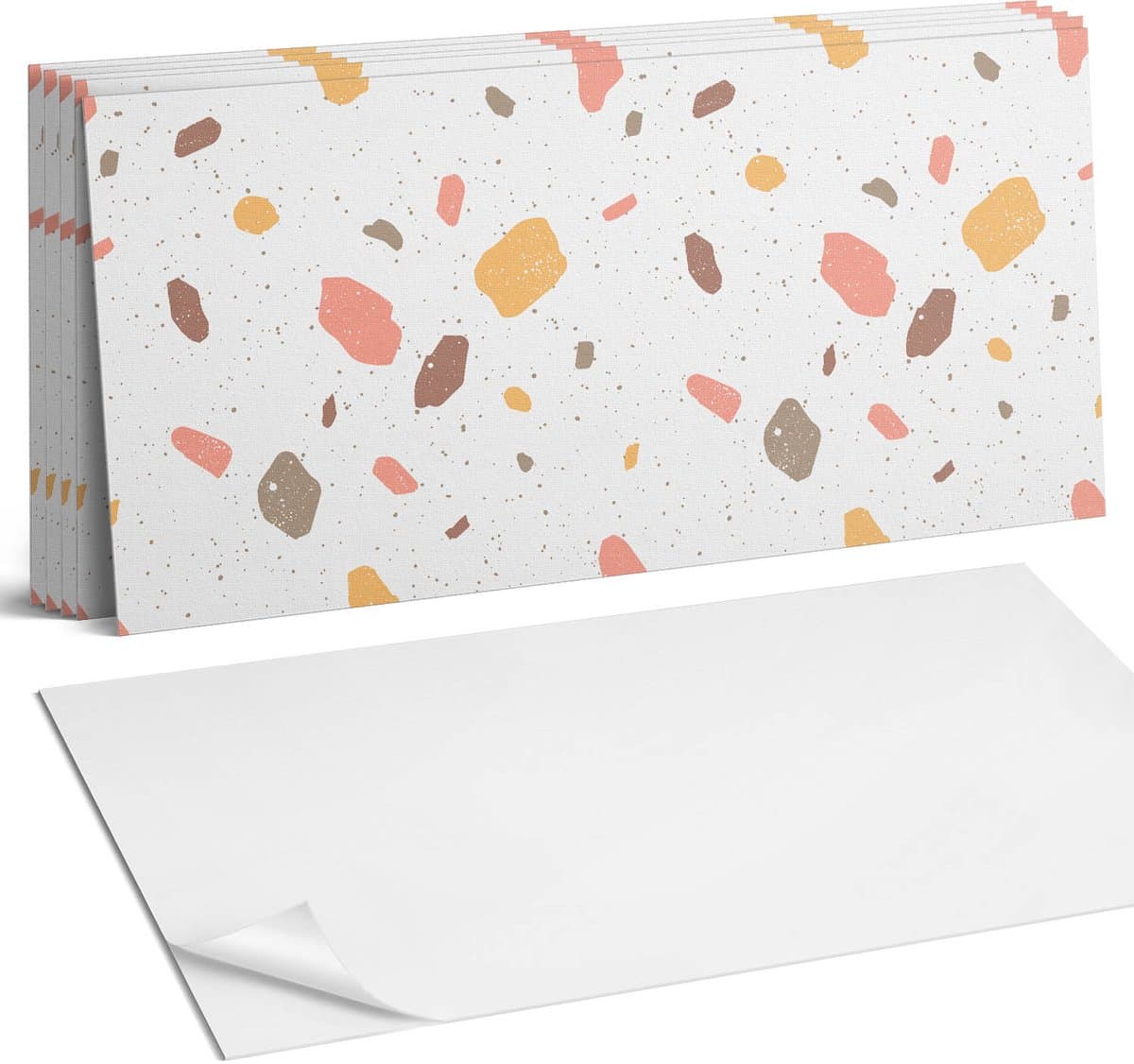 Coloray Plaktegels - Abstract patroon met vlekken Wandtegel Zelfklevend - 60 cm x 30 cm - Wit Plaktegels - 6 stuks - Rechthoek PVC Tegels - Plaktegels Keuken - Zelfklevende Vloertegels Badkamer - Vinyl Tegels Zelfklevend - Zelfklevende Wandtegels