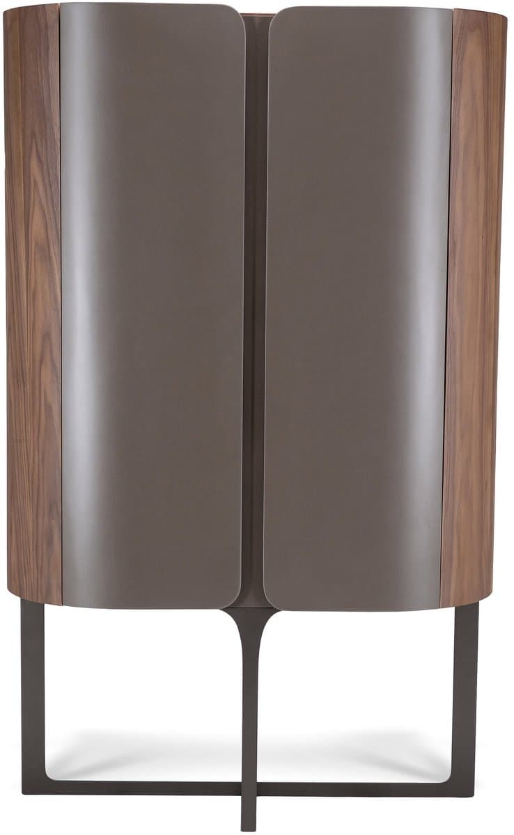 Icon Living - Wandkast Sarah 010 - 100x50x160 Walnoot Poot Bronze