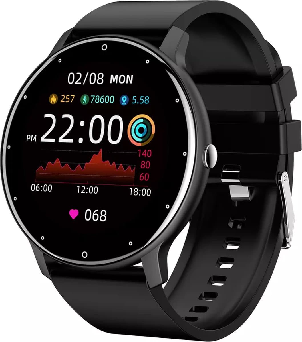 J&D supplies Stappenteller - Zwart - Activity Tracker - Hartslagmeter - Bloeddrukmeter - Smartwatch - Horloge - Heren - Dames