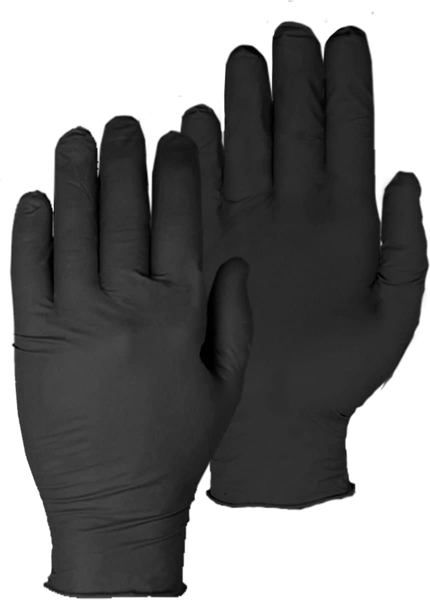 5x 100 stuks - Werkhandschoenen PSP 50-222 Allround Single Use Nitrile - poedervrij - zwart (per 5 dispenserboxen van 100 stuks) - maat 10 / XL