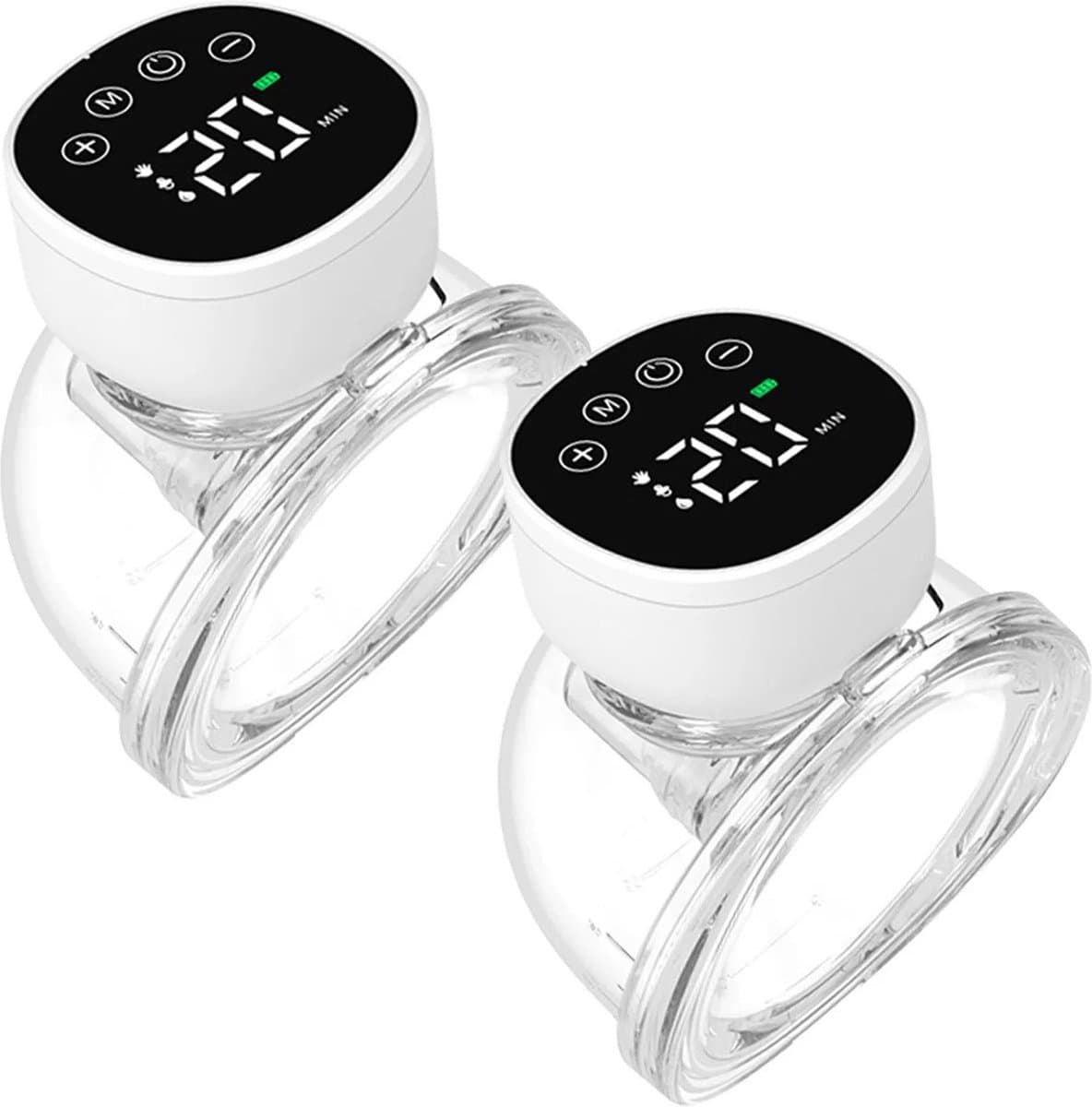 Handsfree Borstkolf - Elektrische Borstpomp - Elektrische Kolf - 2 Stuks - 3 Modi - 9 Zuigkrachtfuncties - 180 ml - Stil - Wit/Zwart