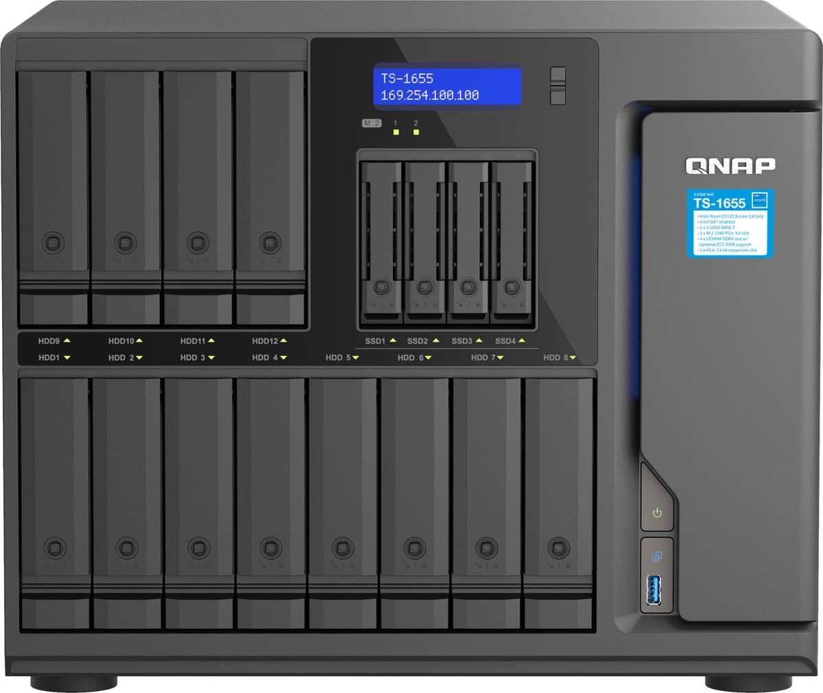 RAID controller card Qnap TS-1655-8G 10 Gbit/s 10/100/1000/2500 Mbps