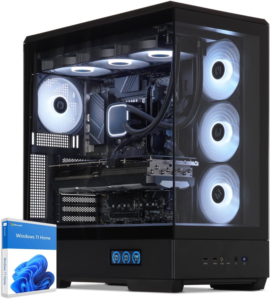 Sedatech Advanced Gaming PC Waterkoeling XL Vision • AMD Ryzen 5 7500F 6x 3.7GHz • Geforce RTX5070 • 32Gb DDR5 • 2Tb SSD M.2 • WiFi • Bluetooth, USB C 4.0 • Windows 11 • Desktop computer