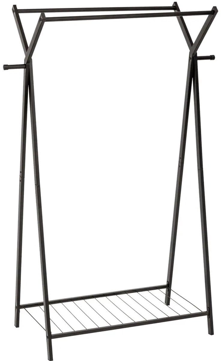 5five Dubbele Kledingrek - Staal, Zwart, 98 x 43 x 145 cm