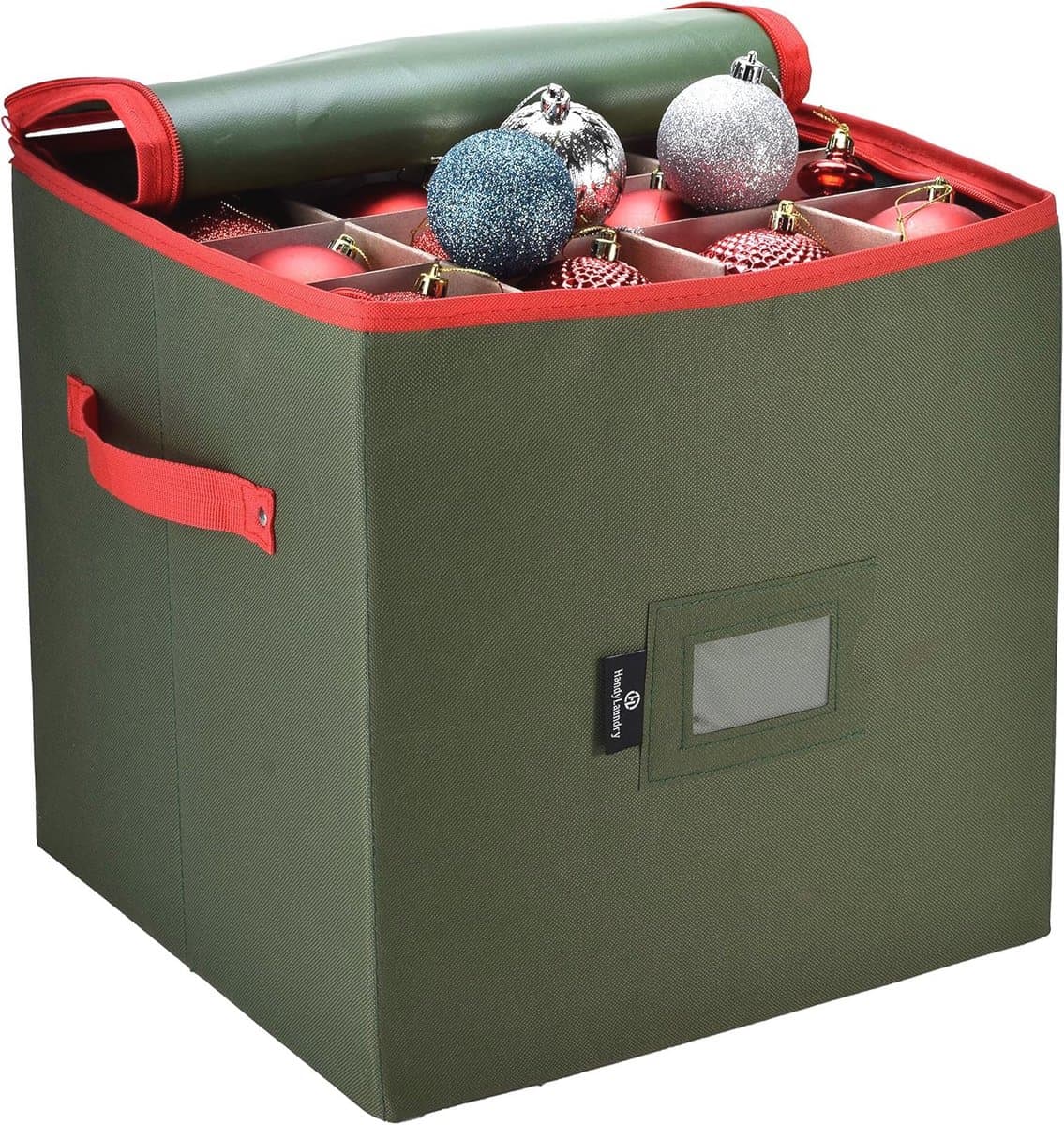 Kerstversiering Opbergdoos met Verstelbare Verdelers en Ritssluiting - Tot 64 Ornaments