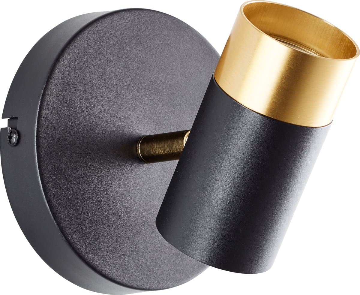 Brilliant Vigolo - Plafondspot - GU10 1x5W - 3000K - Zwart Goud