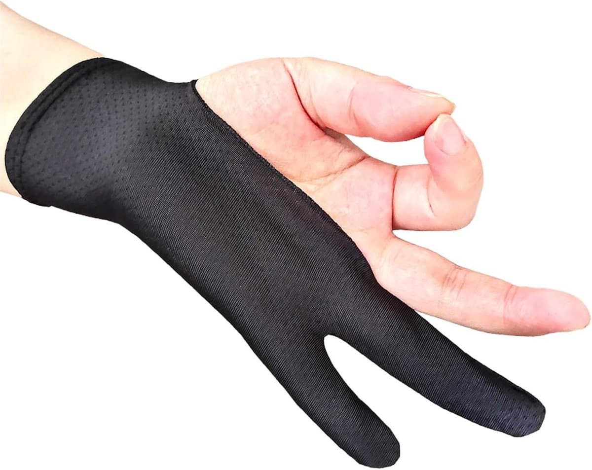 Tekenhandschoen - Tekentablet Handschoen - Digitale Kunst - Wrijvingsreducerend - 2 stuks - Zwart