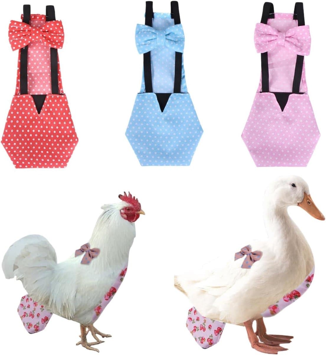Kippenluiers Set - Vogelkleding Accessoires - Hygiënisch Houden - Waterdicht Wasbaar - 3 Stuks - Polka Dot