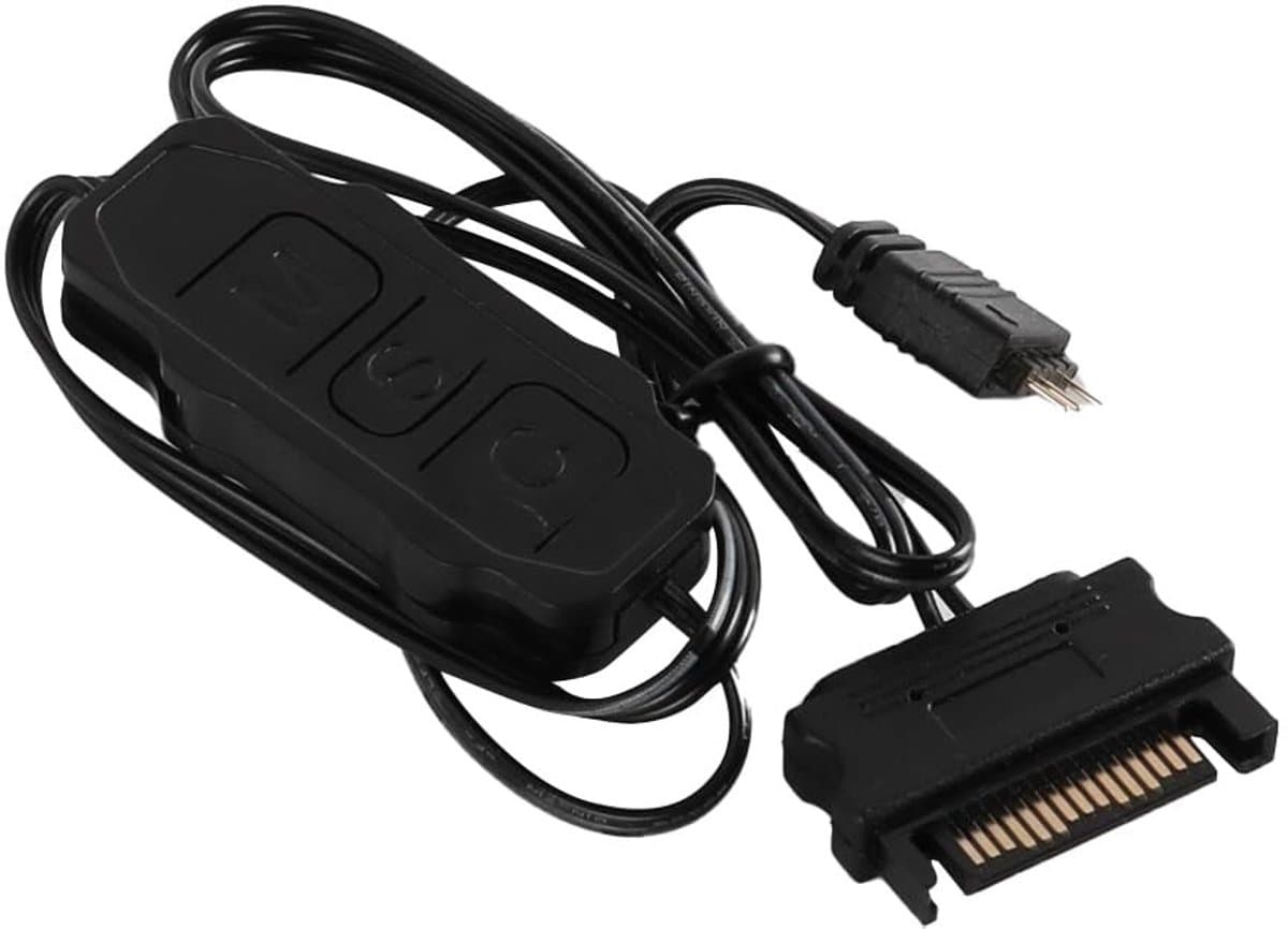 5V 3-pins ARGB-controller met SATA-voeding Ingebouwde lichtmodi voor moederbord zonder 5V ARGB voor DIY ARGB-ventilatorlichtstrip en verlichtingspaneel