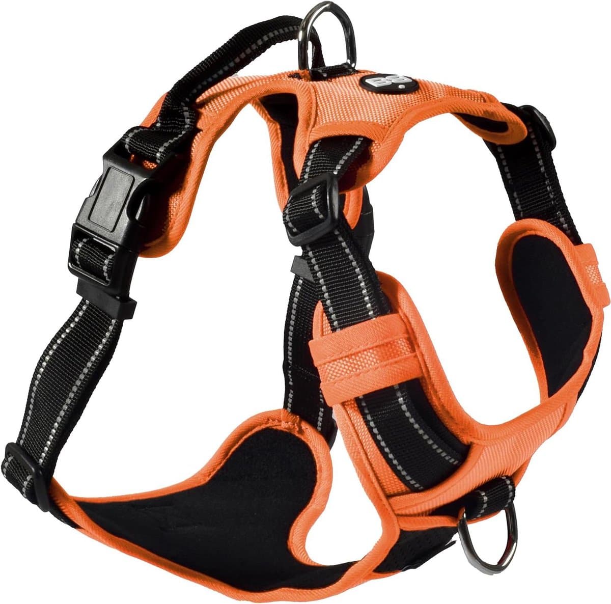 Hondenharnas Nylon - Veilig Tuigje - Comfortabel Wandelen - Anti-Trek Ontwerp - M 40-63 cm - Oranje