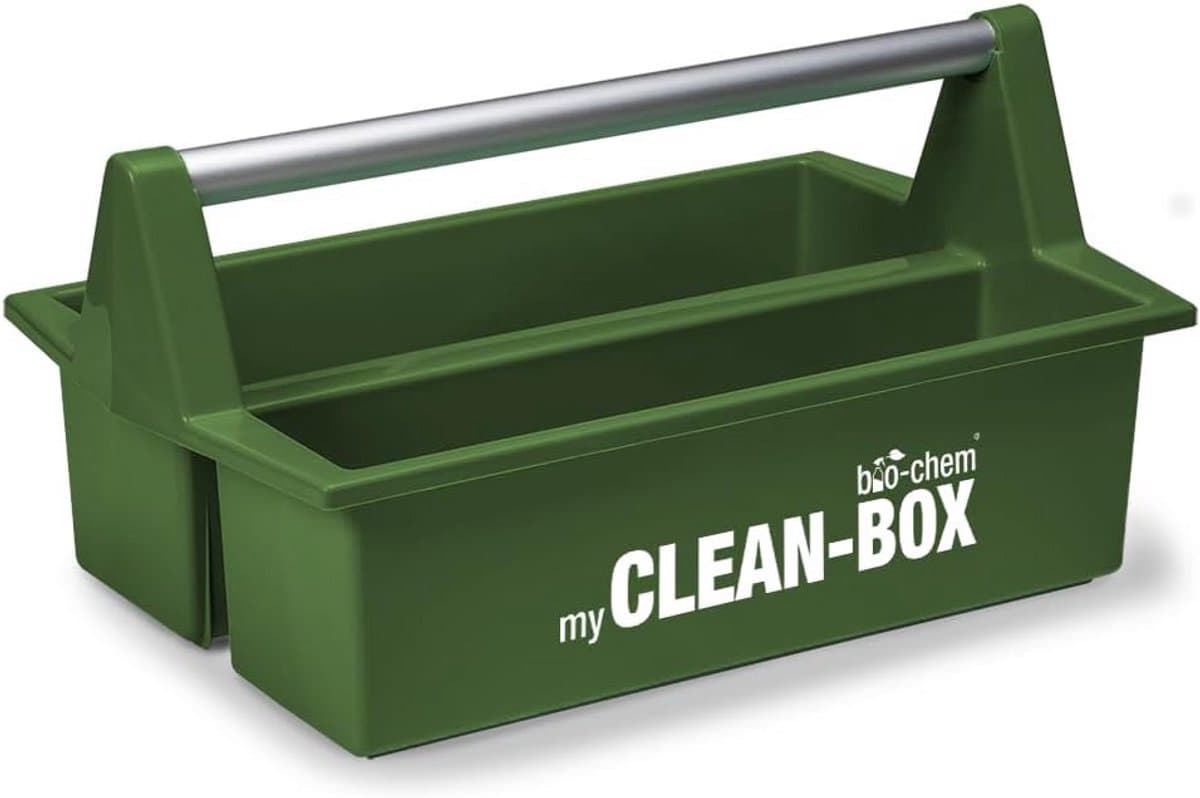 Transportbox Opbergbox - Gereedschapskist Organizer - Schoonmaakspullen Opbergen - Aluminium Draaghengel - 35 x 23 x 12 cm - Groen