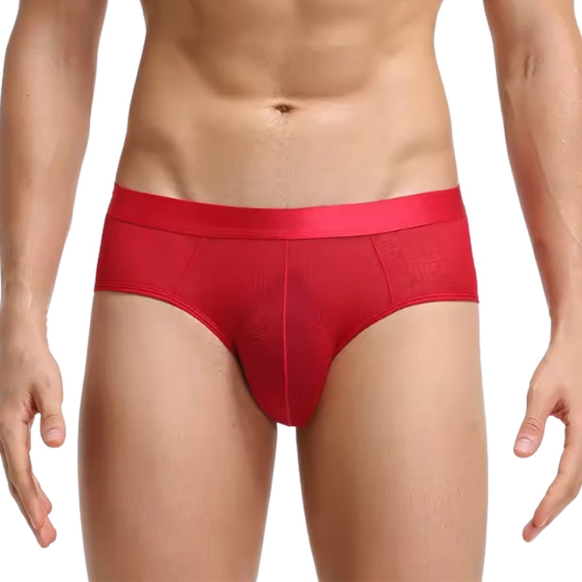 Heren Slip Transparant - Slip Doorzichtig Rood - Sexy Mesh Design - Mannen Onderbroek - Lingerie Voor Mannen - Ondergoed Maat L