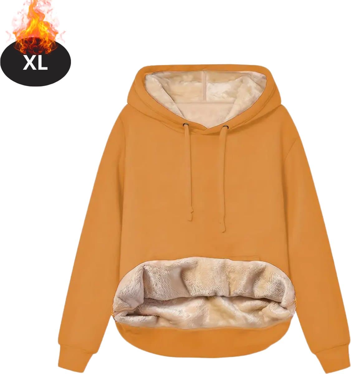 Nivard Hoodie Dames - Sweaters - Sweater - Warme Trui - Met Capuchon - Geel - XL