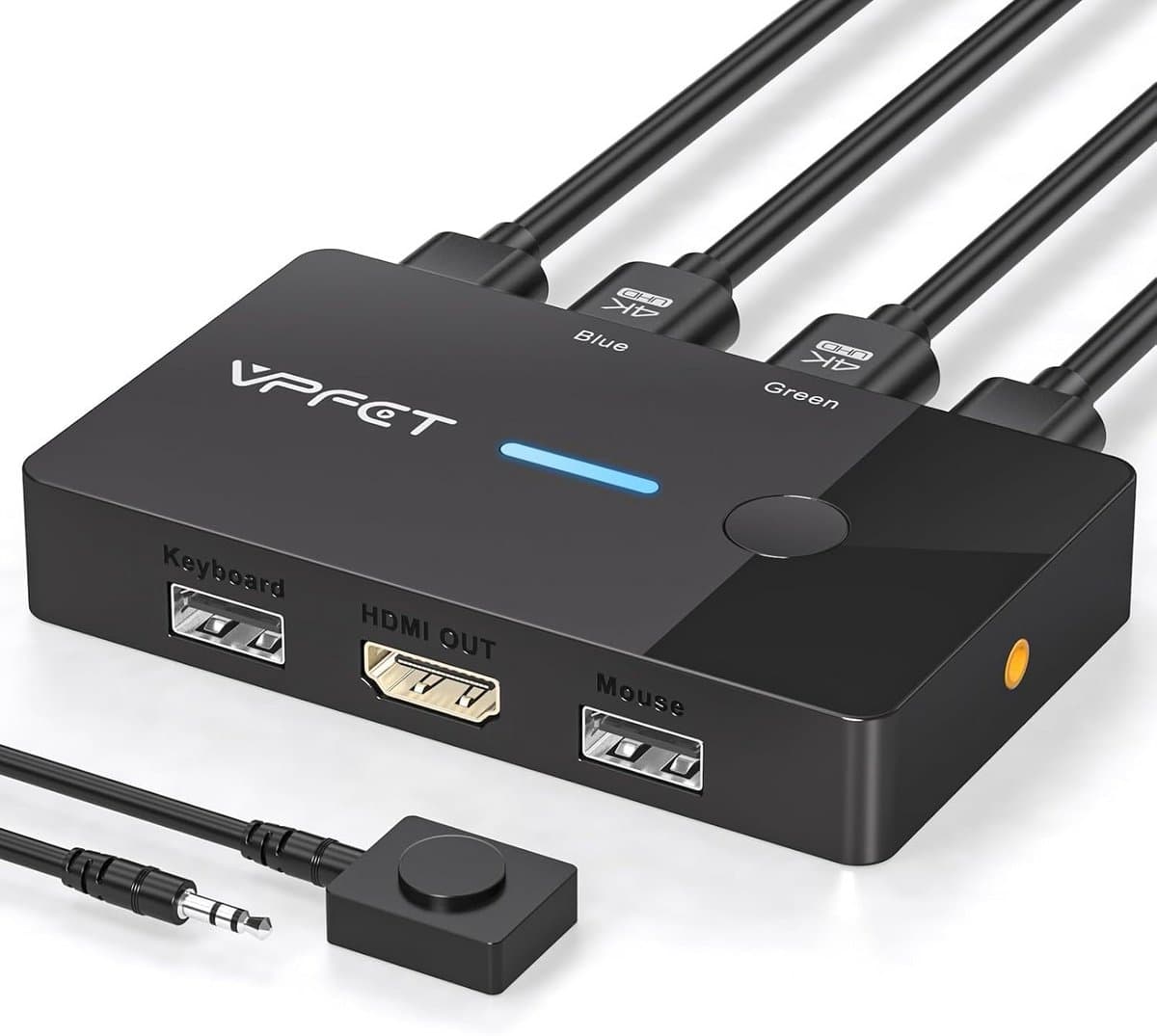 HDMI KVM Switch 2 PC 1 Monitor 4K @ 60Hz USB 2.0 Plug & Play