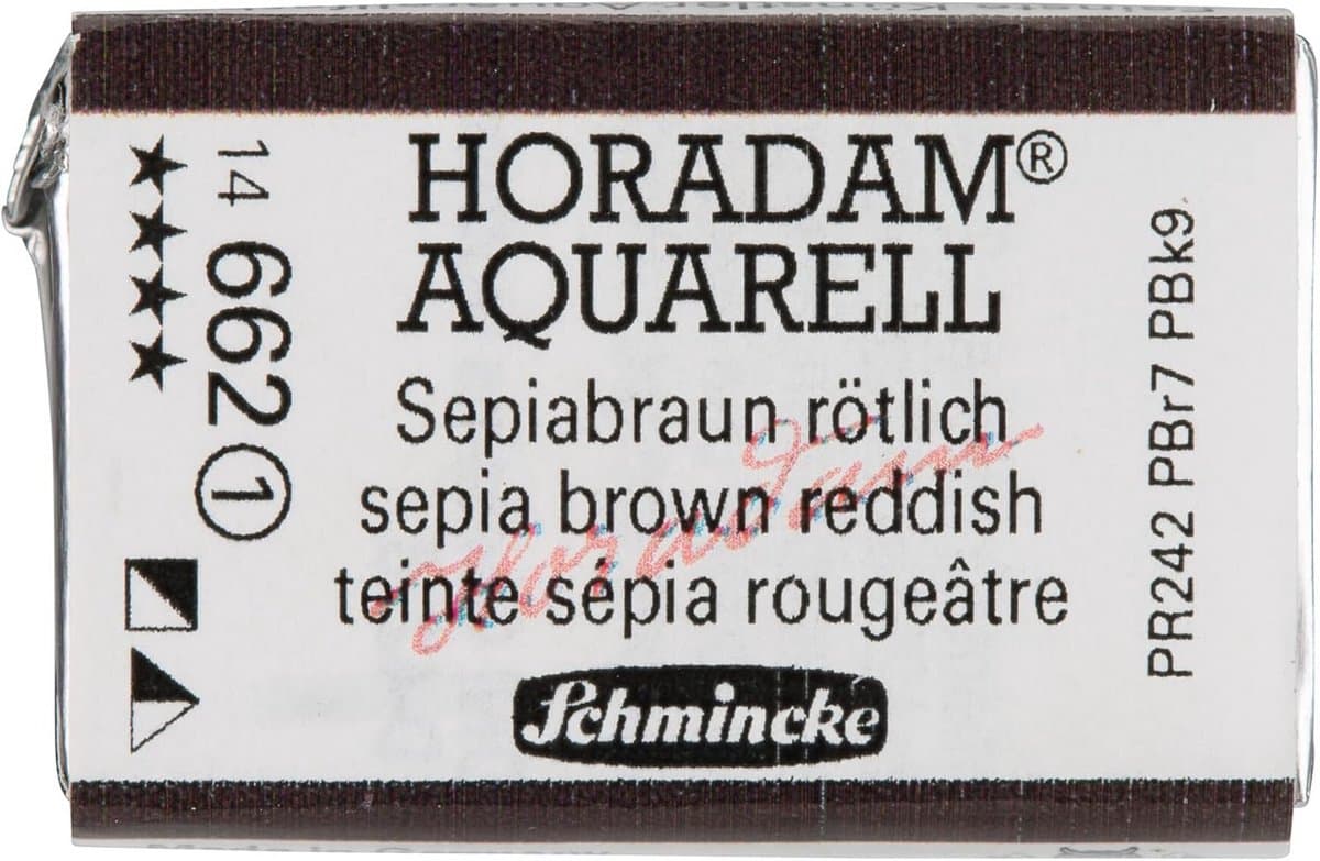 Hoogwaardige Aquarelverf Pan Rode Sepia Bruin